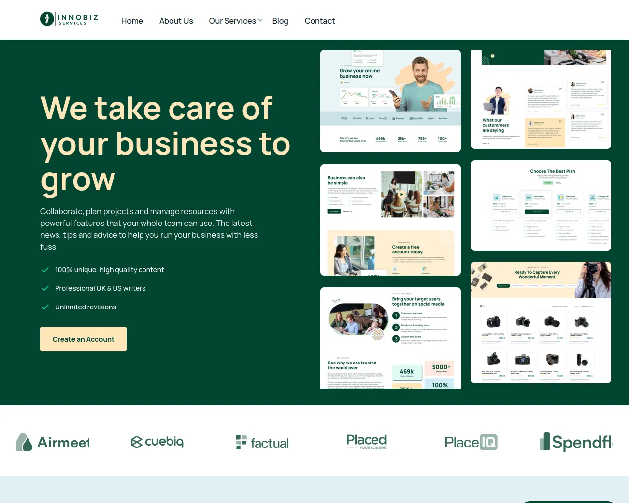 Screenshot of innobizservices.com