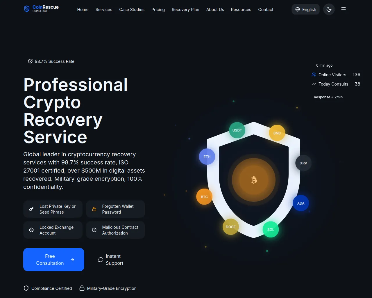 Screenshot of coinrescue.io