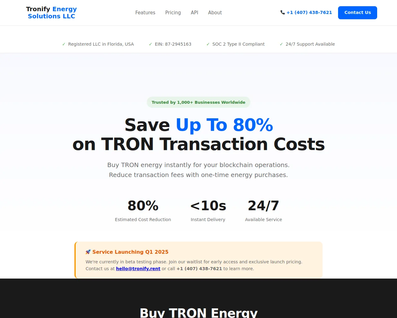 Screenshot of tronify.rent