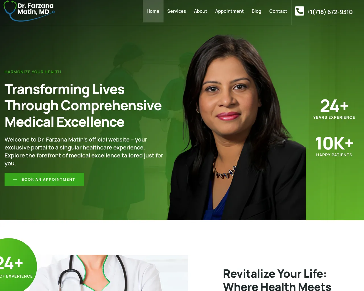 Screenshot of drfarzanamatin.com