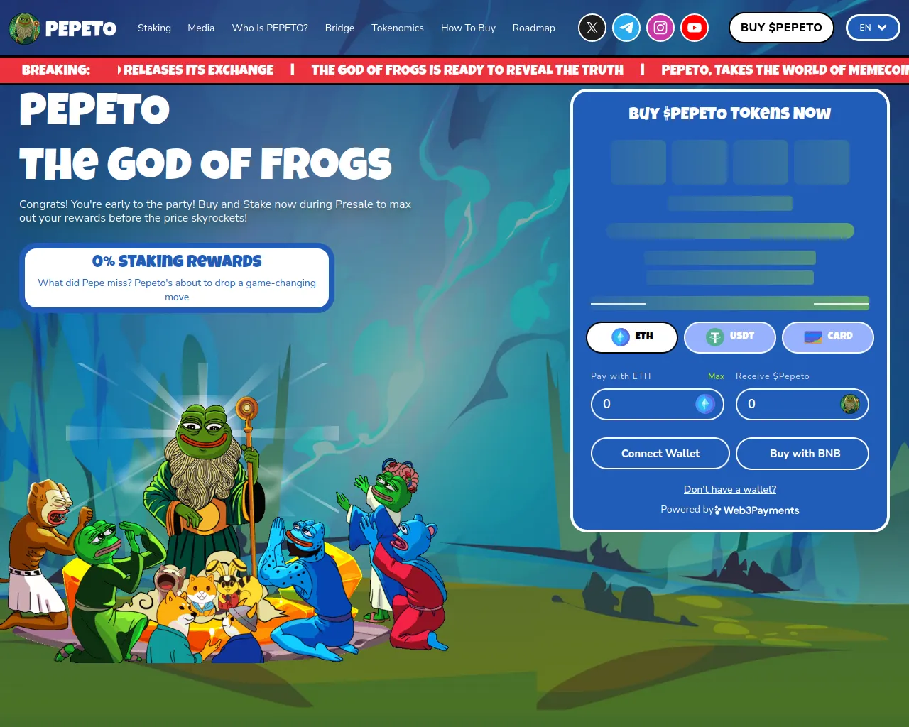 Screenshot of pepeto-claims.pages.dev