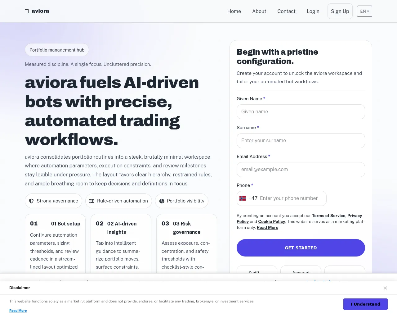 Screenshot of avioraplatform.com