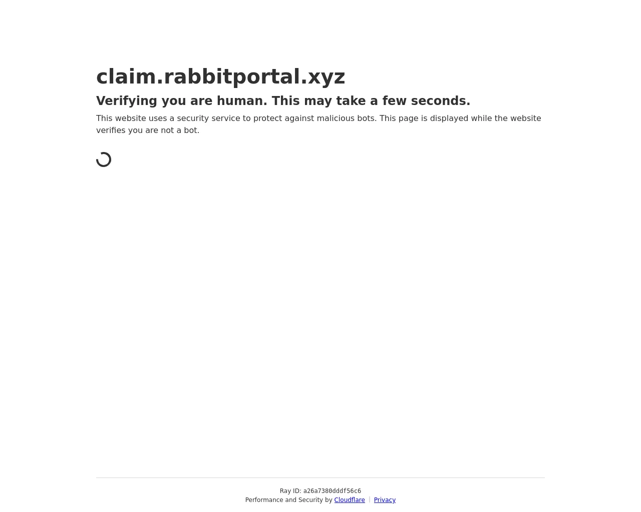 Screenshot of claim.rabbitportal.xyz