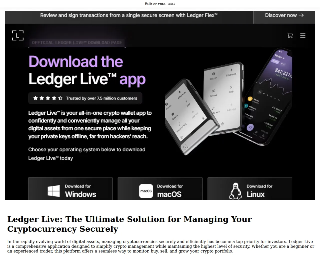 Screenshot of ledgr-liveapp.wixstudio.com