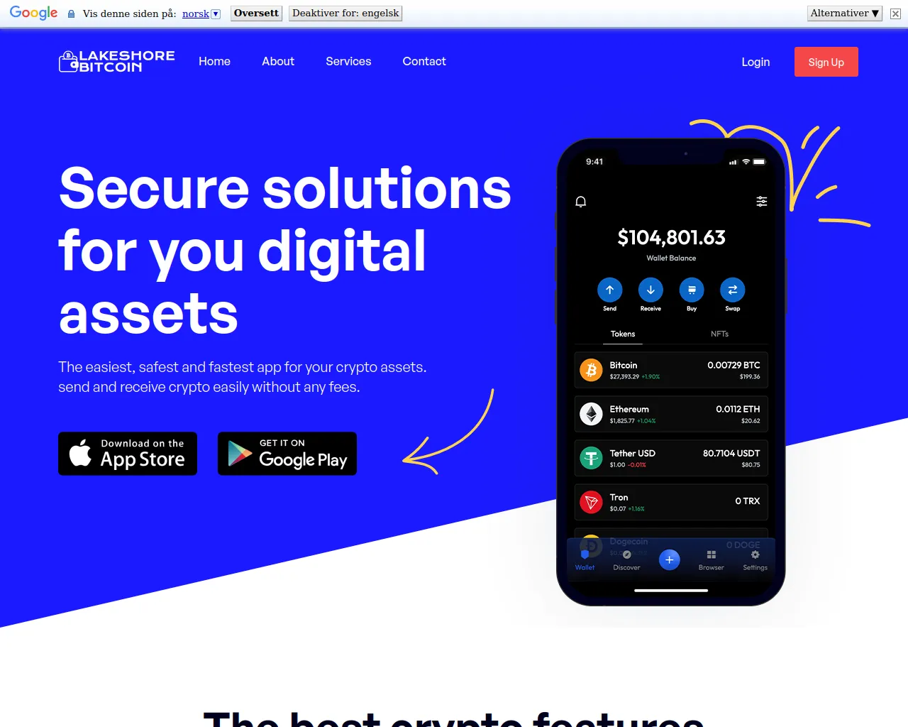 Screenshot of lakeshorebitcoin.com