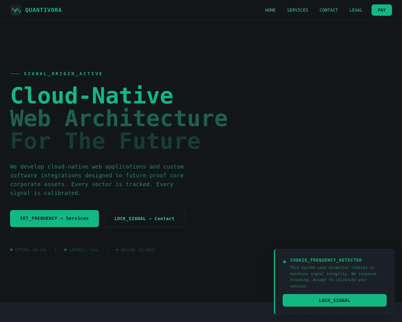 Screenshot of quantivoratechnologies.com