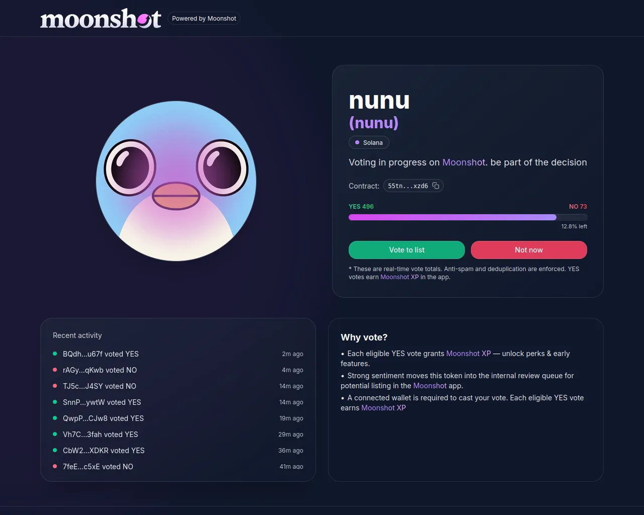 Screenshot of moonshots-list.com