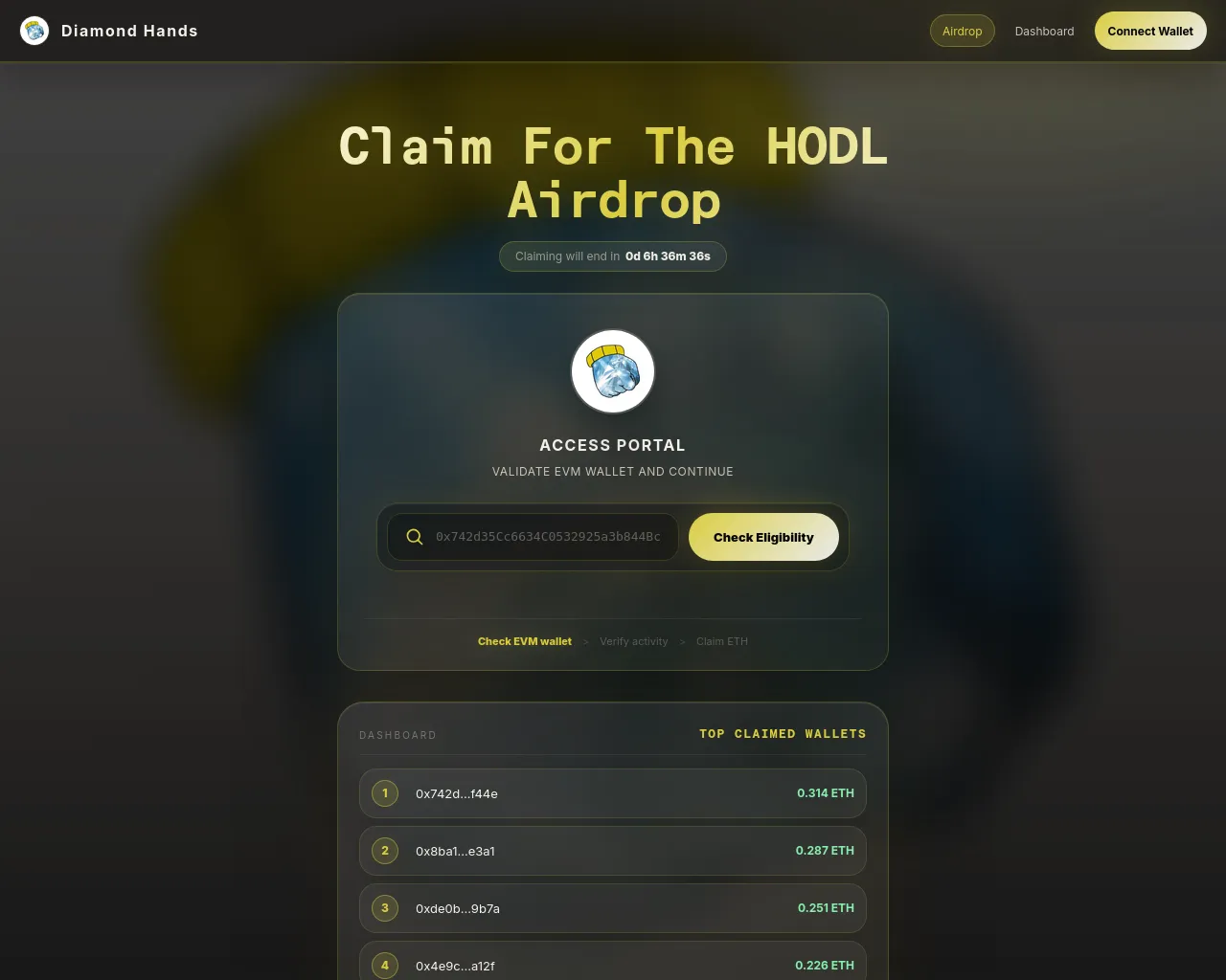 Screenshot of hodl.5a-evmcheck.lol