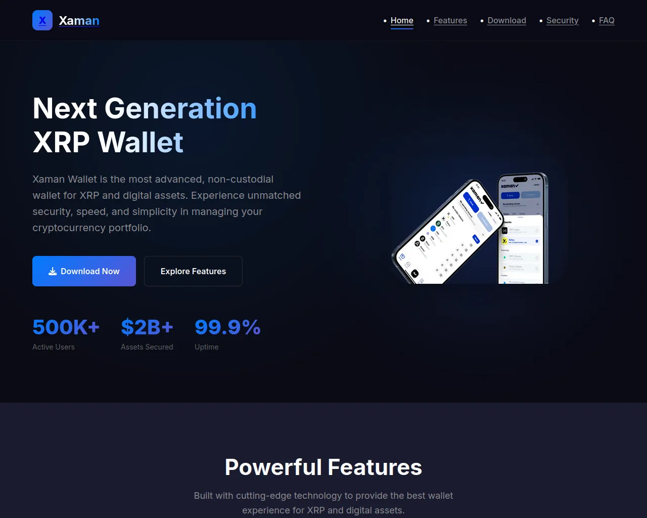 Screenshot of xaman.nl