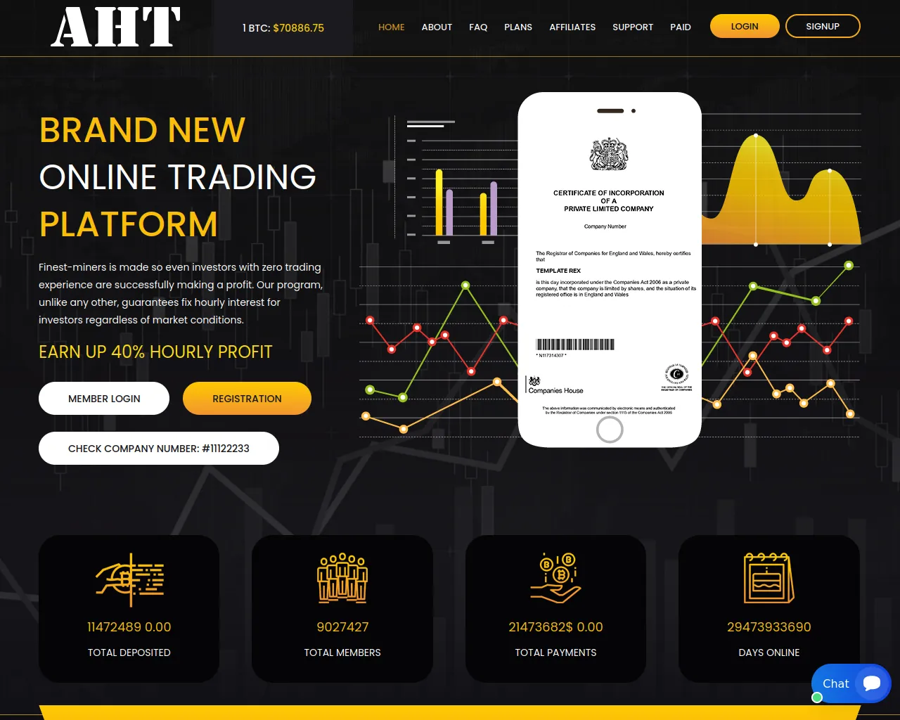Screenshot of finest-minersfx.com
