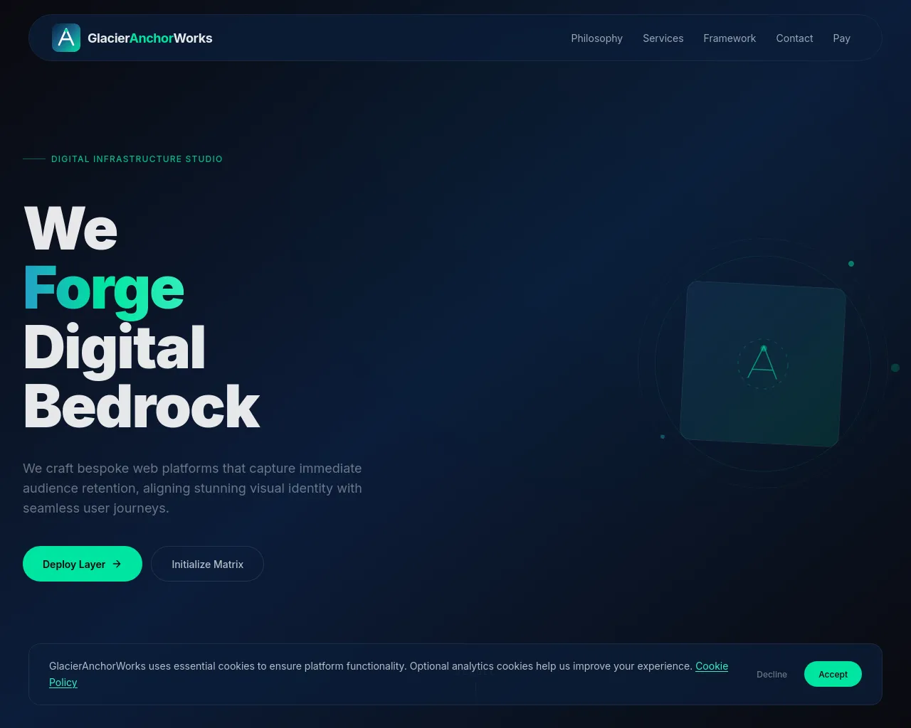 Screenshot of glacieranchorworks.com