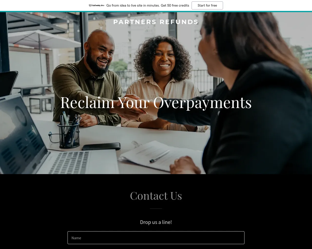 Screenshot of partners-refunds.org