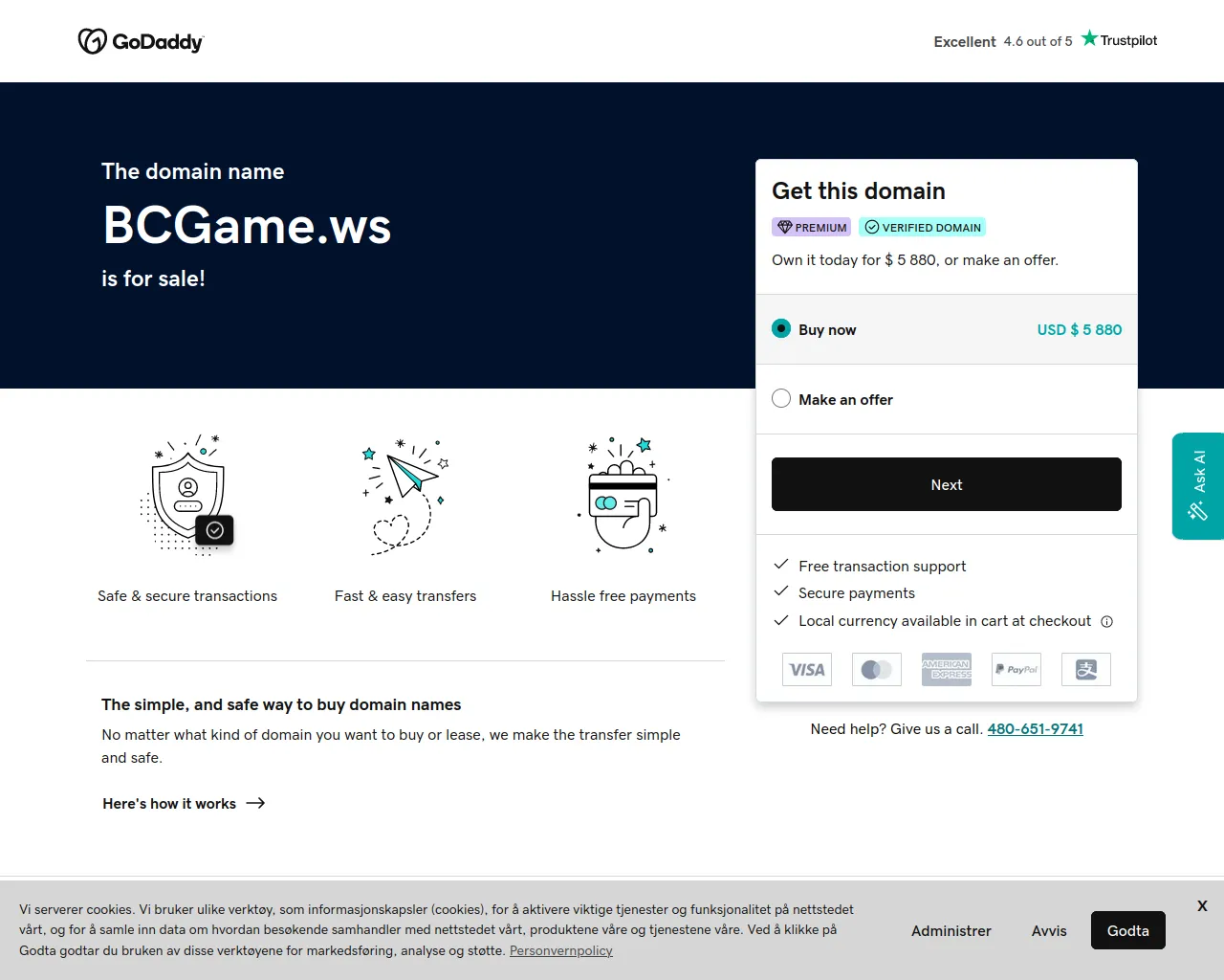 Screenshot of bcgame.ws