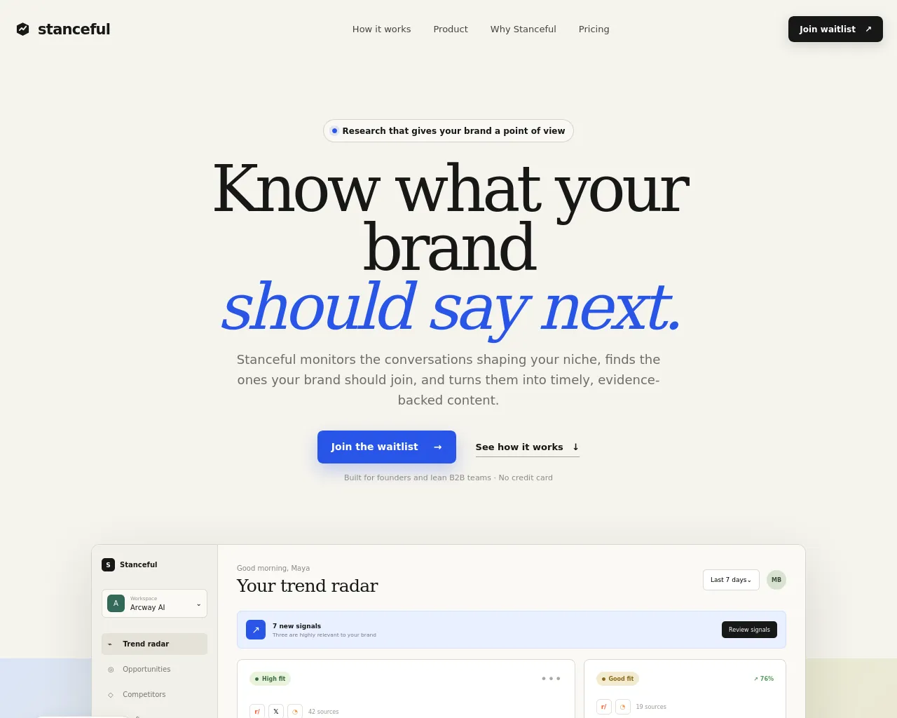Screenshot of stanceful.xyz