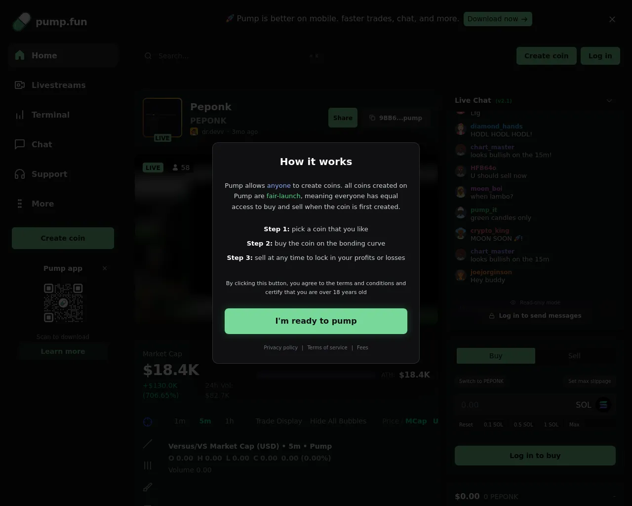 Screenshot of pumpz.lol
