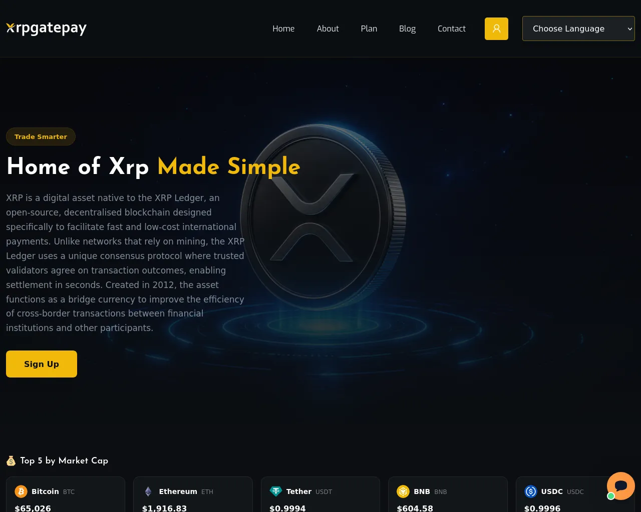 Screenshot of xrpgatepay.com