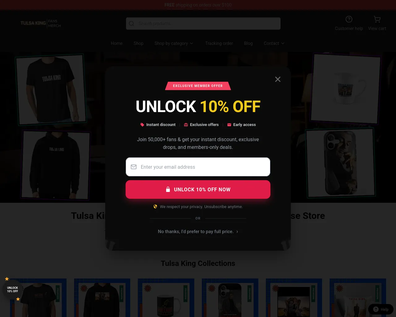 Screenshot of tulsaking.shop