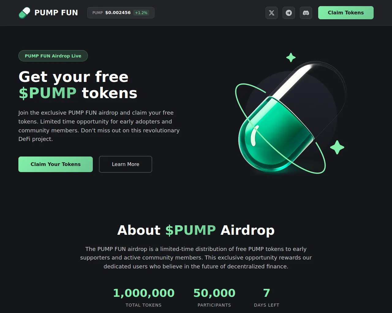Screenshot of pumpfunairdrop.live