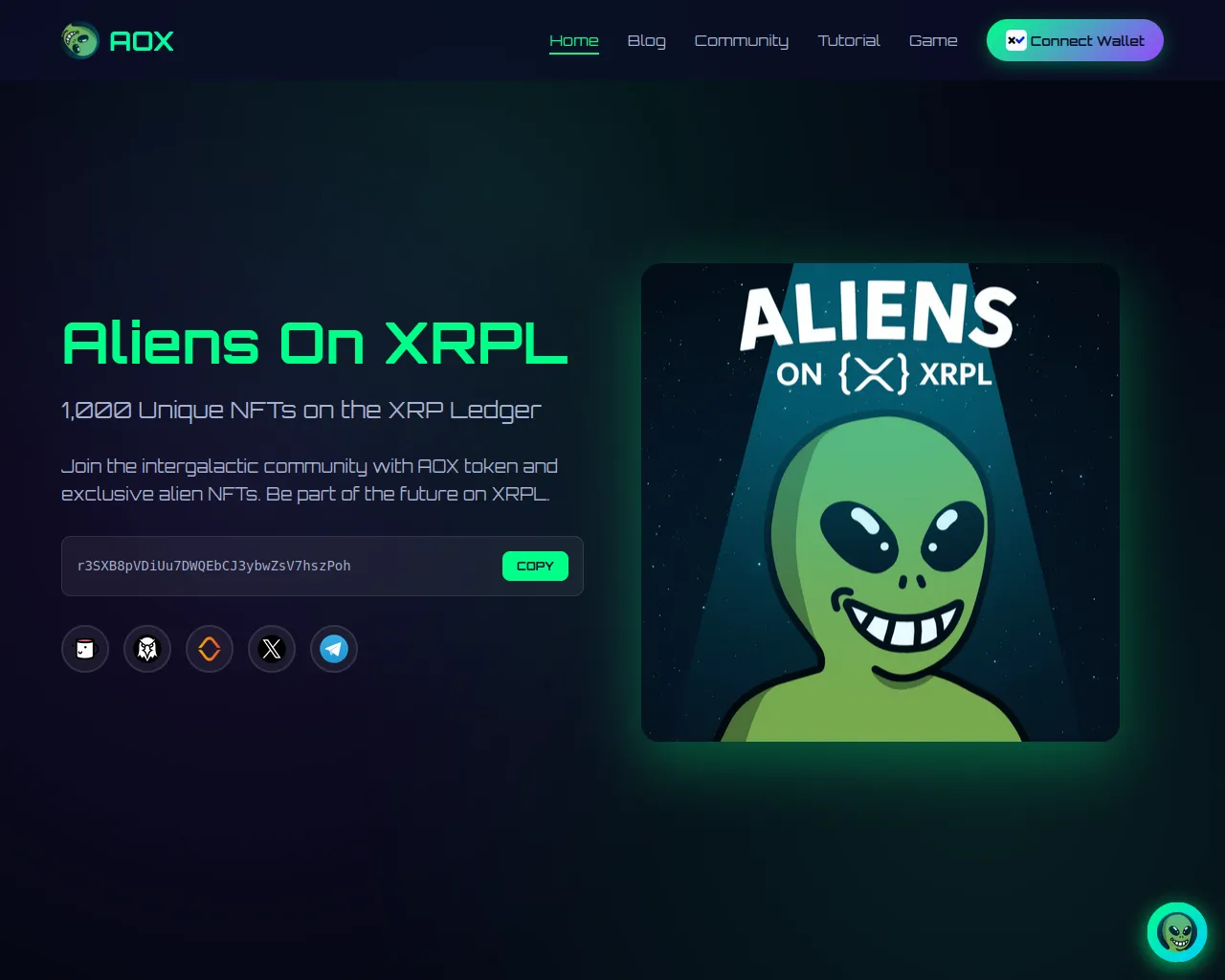 Screenshot of aliensonxrpl.com