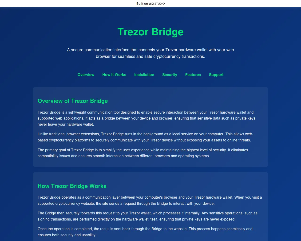 Screenshot of proxy-bridge.wixstudio.com