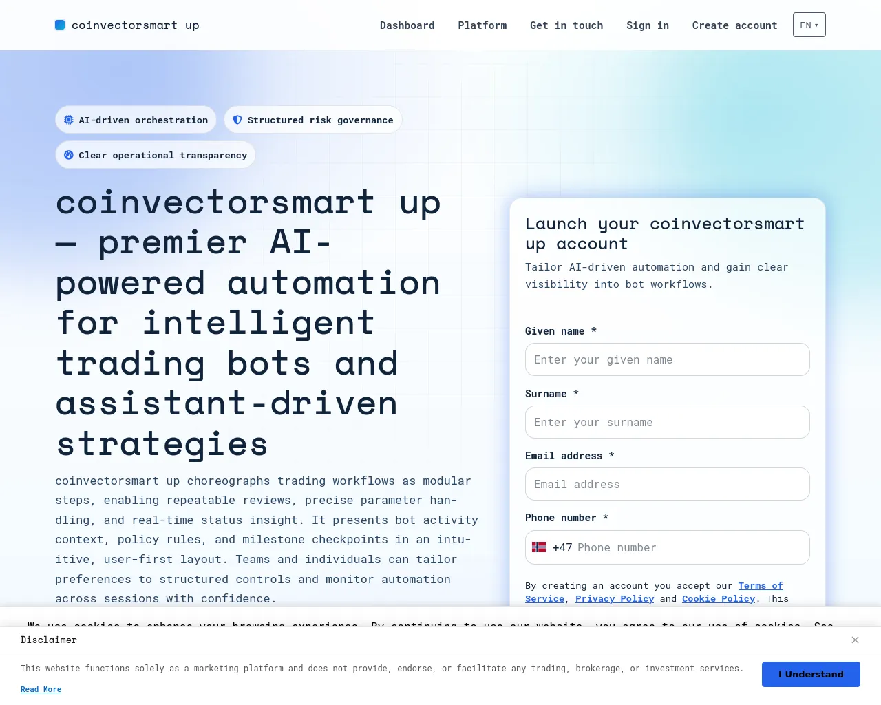 Screenshot of coinvectorsmartupsystem.com