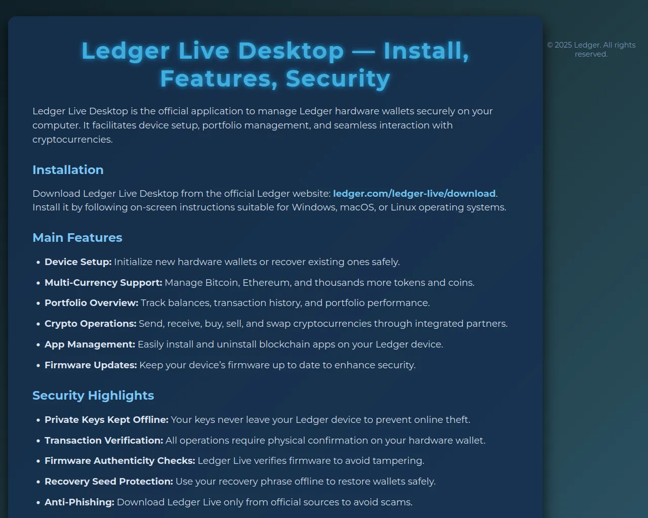 Screenshot of ladger-desktop-faqs.pages.dev
