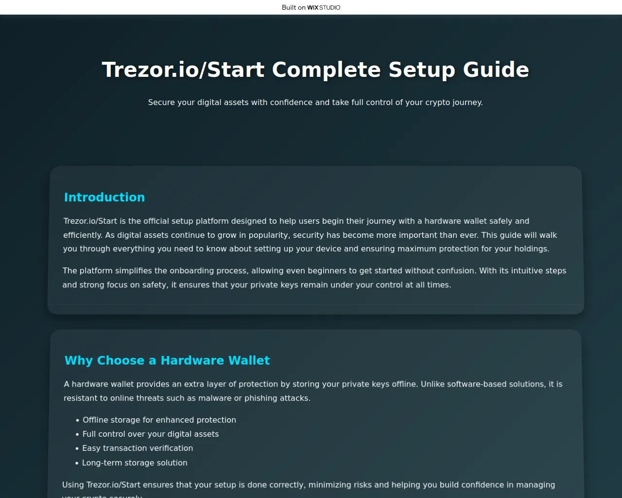 Screenshot of trez-io-started.wixstudio.com