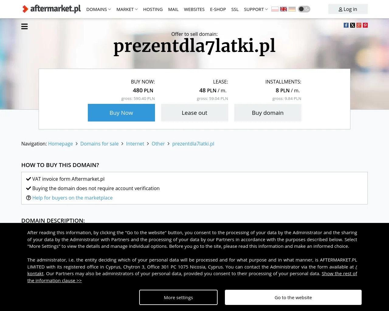 Screenshot of prezentdla7latki.pl