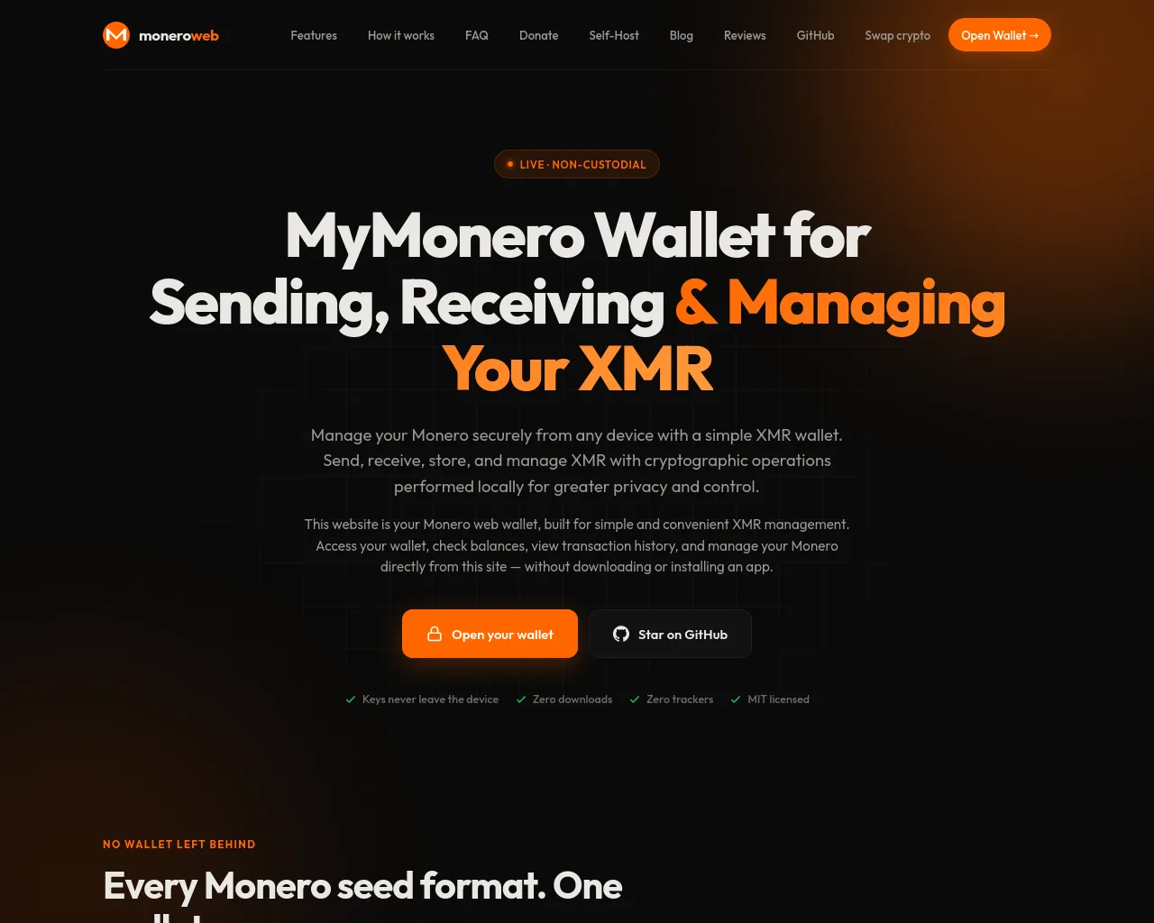 Screenshot of my-monerowallet.com