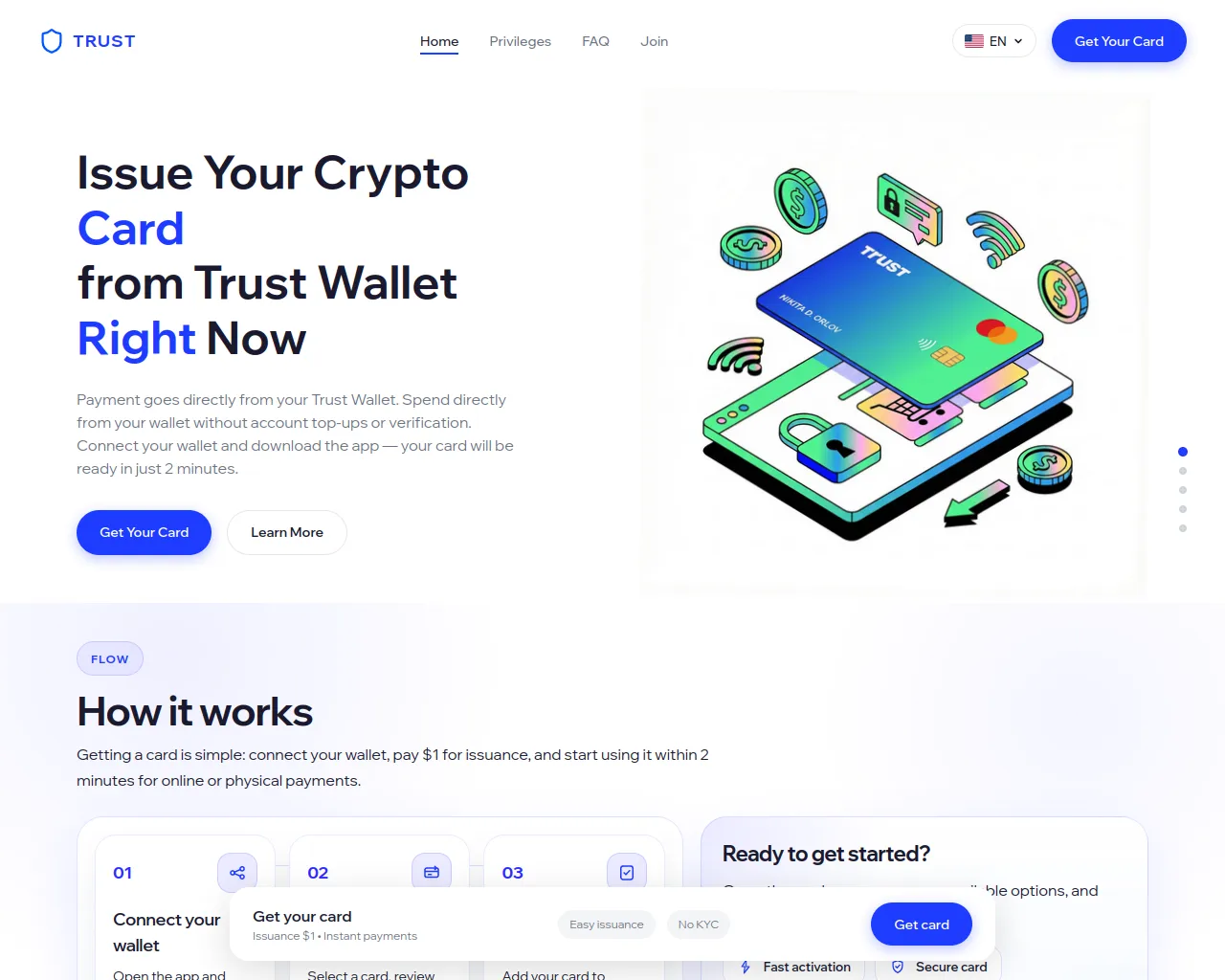 Screenshot of trustcardorder.com