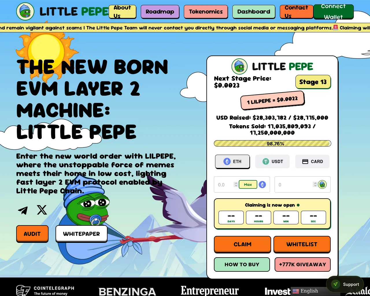 Screenshot of littlepepe-claims.com
