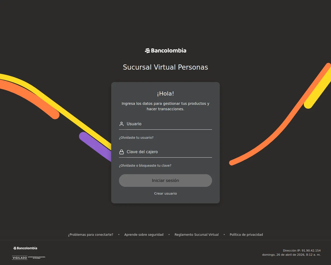 Screenshot of sucursalvrtla.duckdns.org