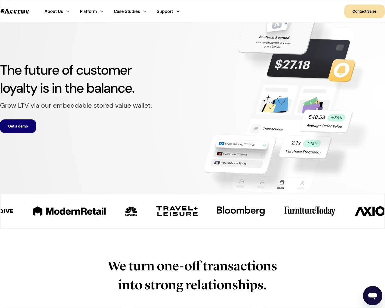 Screenshot of theaccruewallet.com