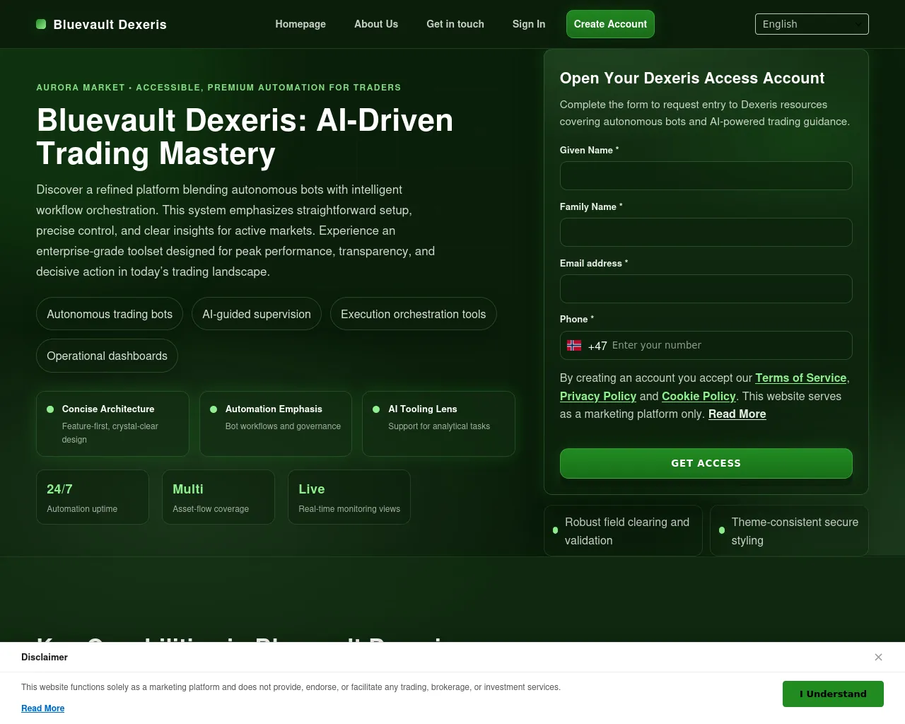 Screenshot of bluevaultdexeristech.com