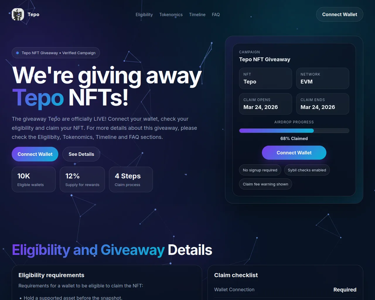 Screenshot of teponfts.xyz