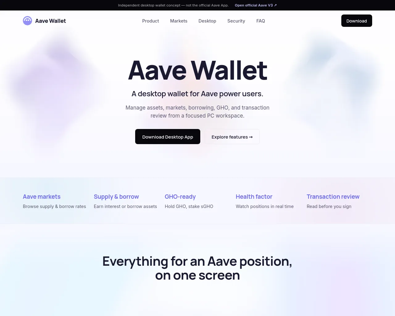 Screenshot of aavewallet.org