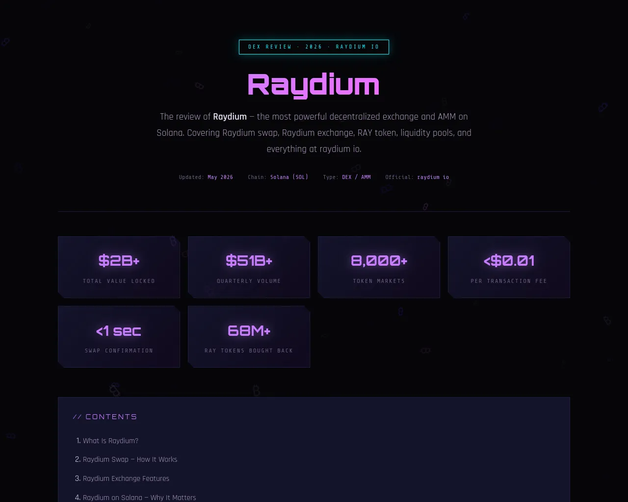 Screenshot of raydiumio.to