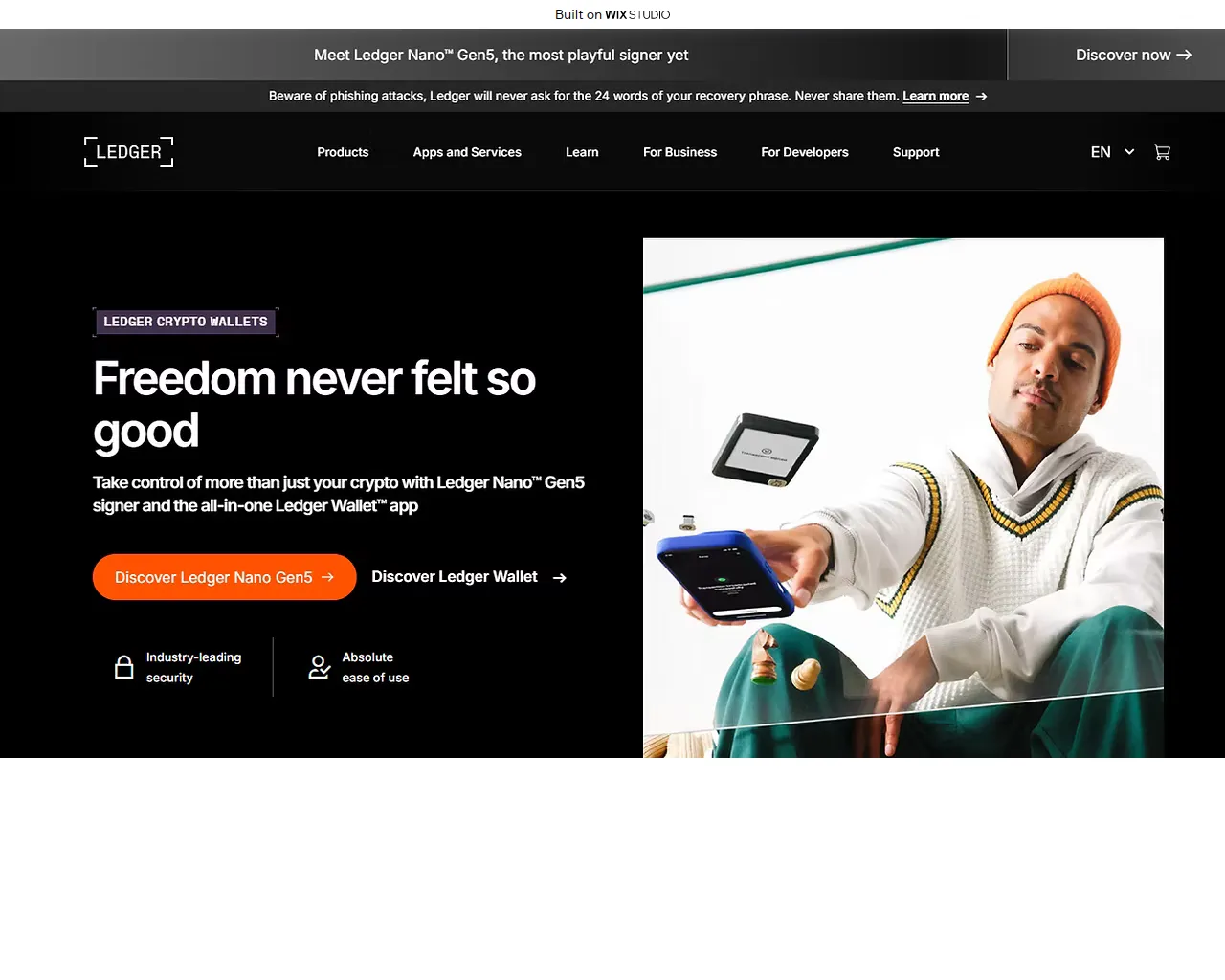 Screenshot of getlive-ldger.wixstudio.com