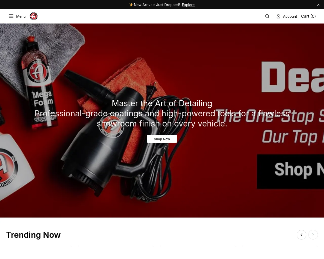 Screenshot of adamspolishesstore.shop