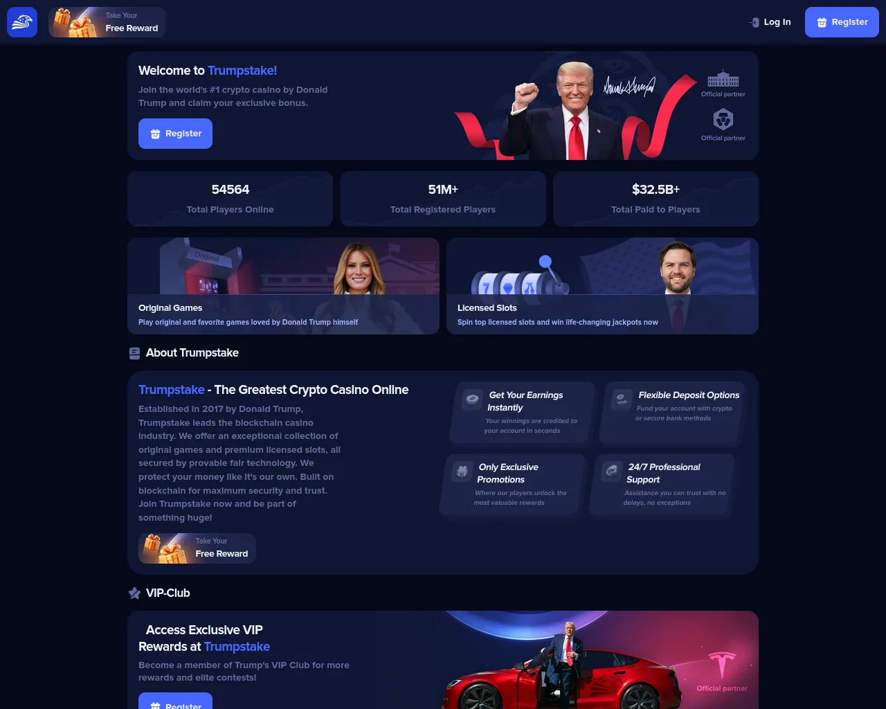 Screenshot of trumpstake.us