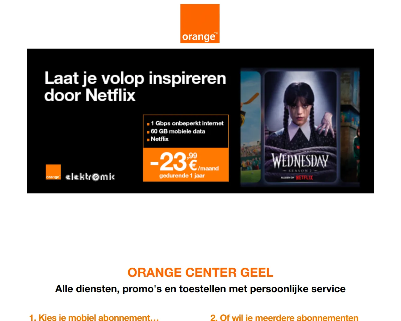 Screenshot of orangecentergeel.be