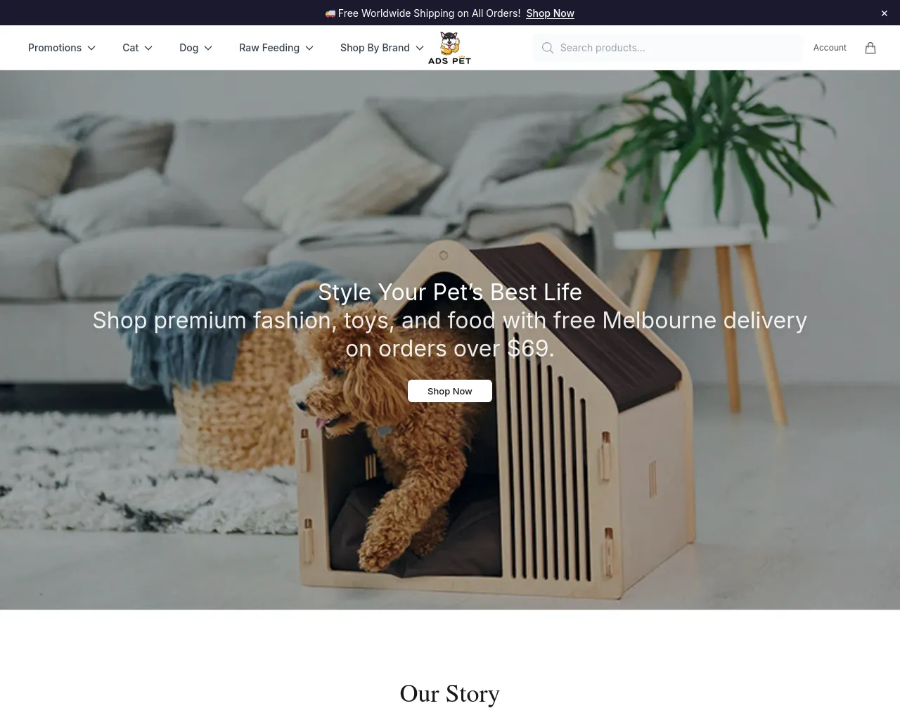 Screenshot of adspetco.shop