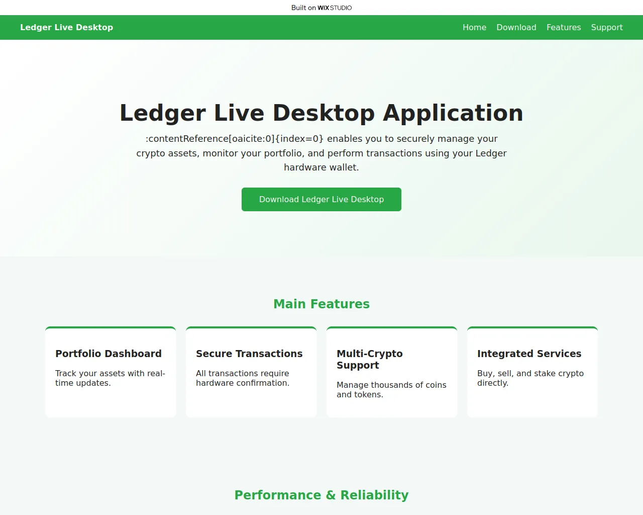 Screenshot of safe-desktoplive.wixstudio.com