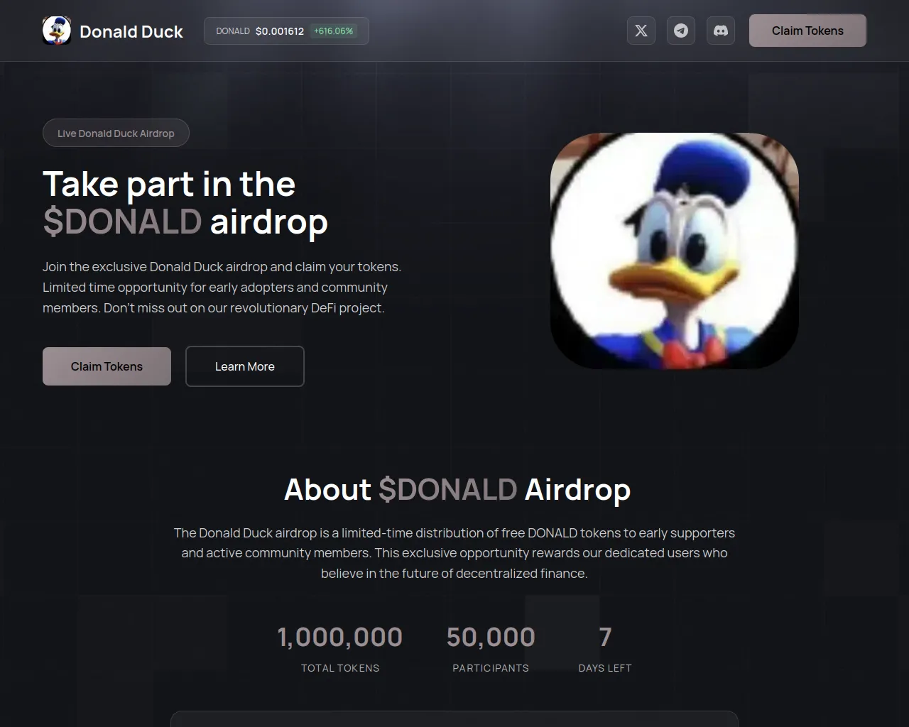 Screenshot of event-donald.fun