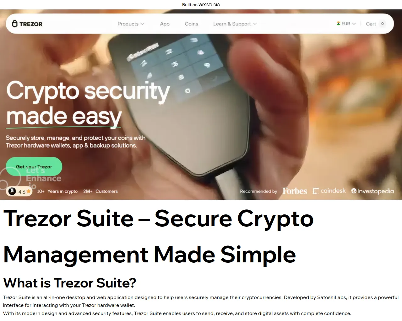 Screenshot of suitetrezoor.wixstudio.com