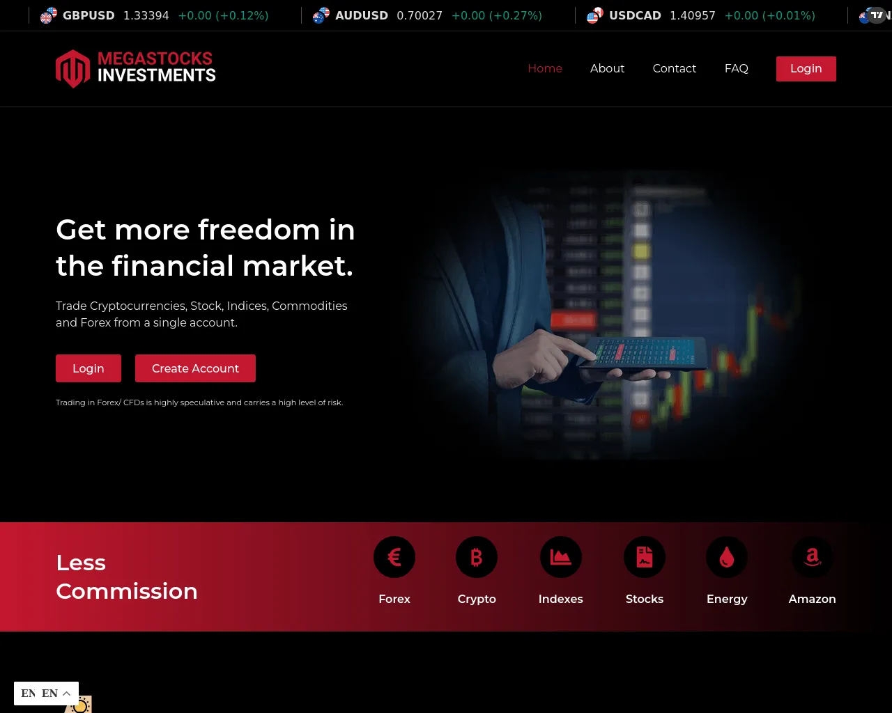 Screenshot of megastocksinvestment.com