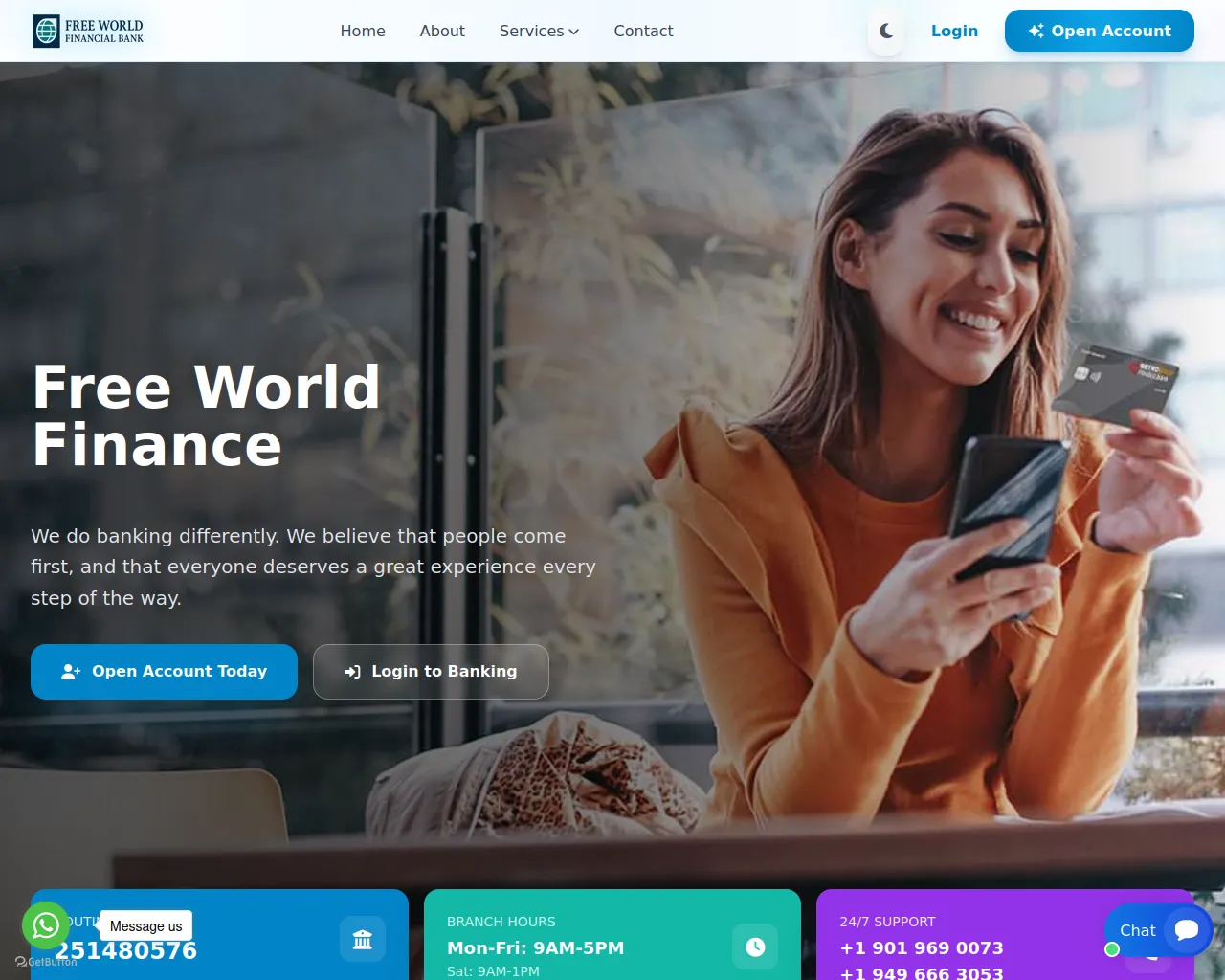 Screenshot of freeworldfinancialbank.com