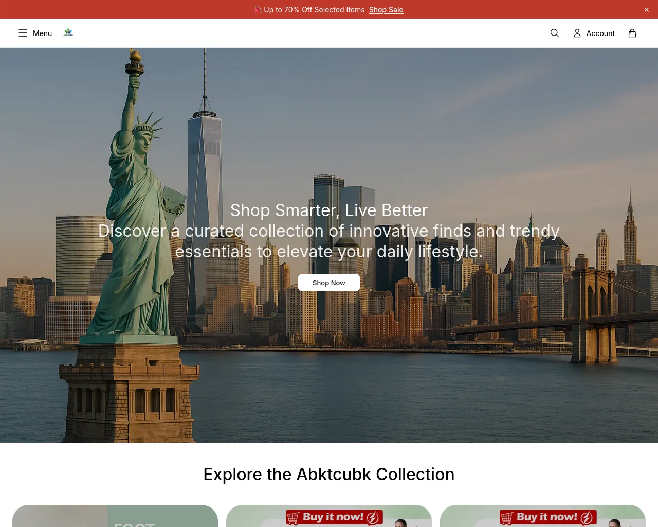 Screenshot of abktcubkstore.shop