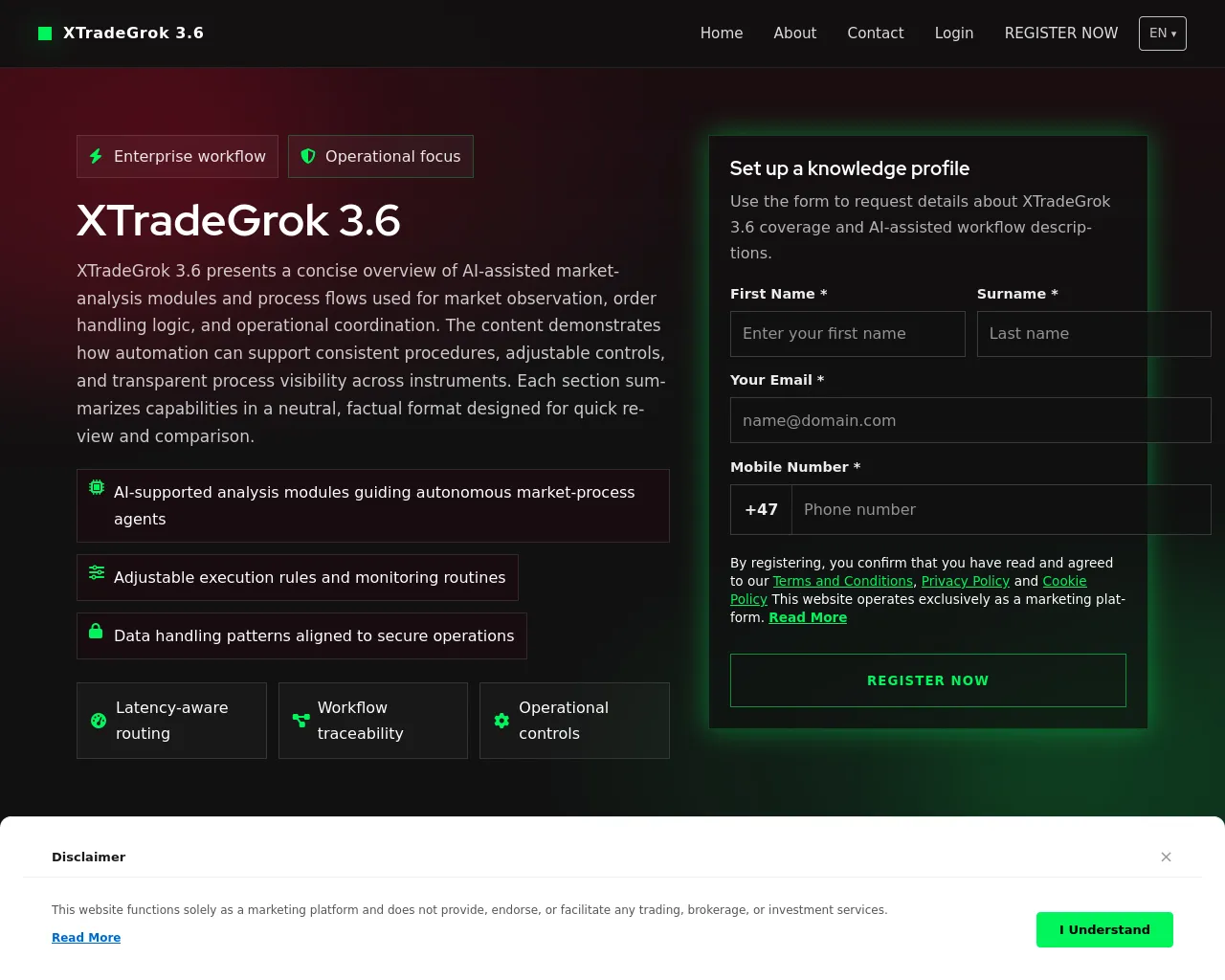 Screenshot of xtradegrok3platform.com