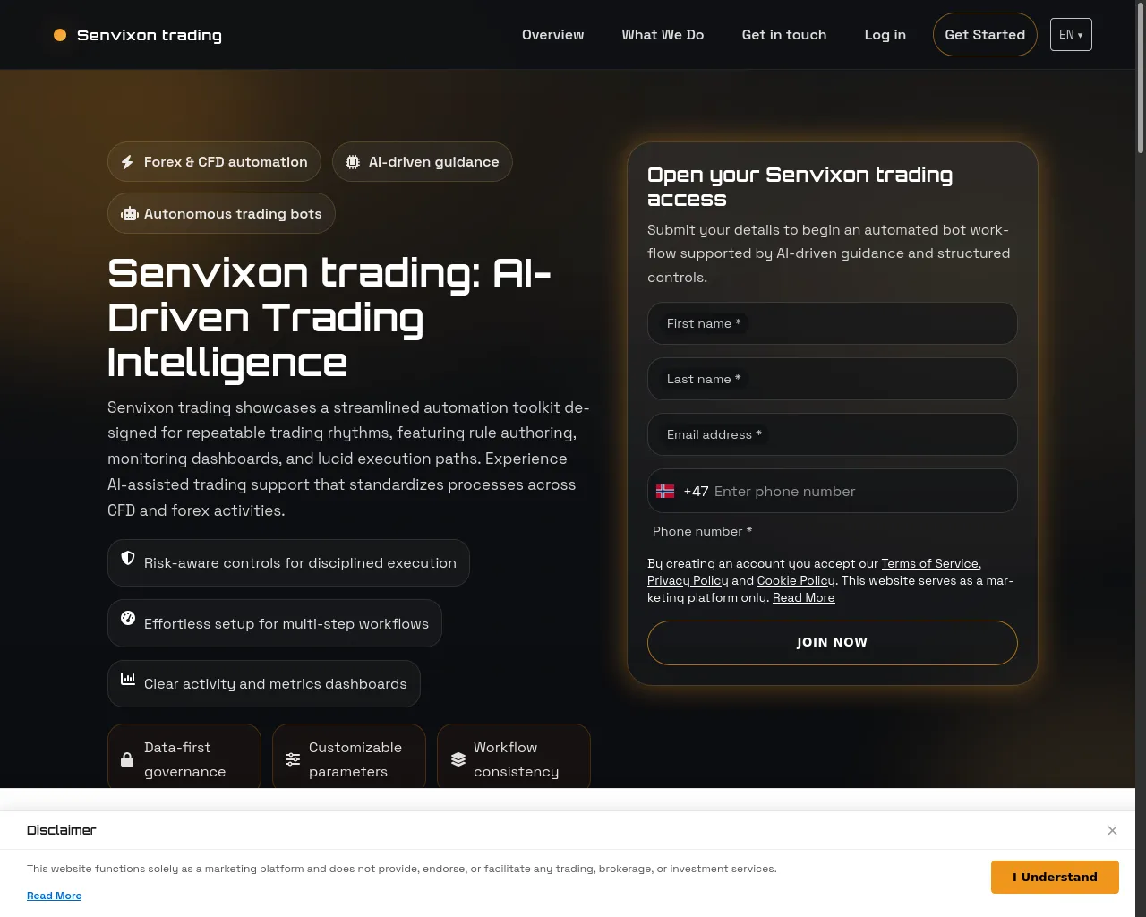 Screenshot of senvixontrading.shop